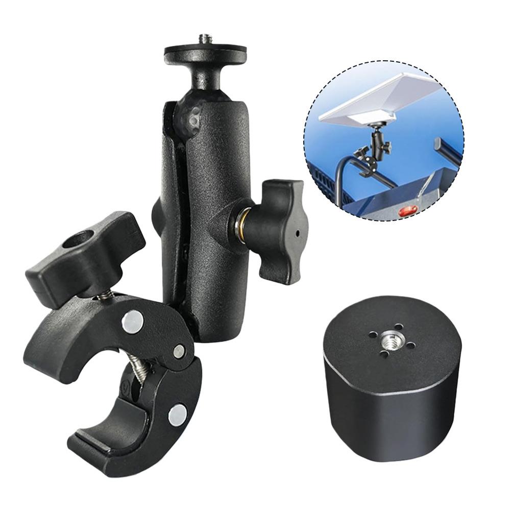 Antenna Clamp Kit Roof Rail Mount 0.6-1.56 Inches Adjustable Clamp For Poles Protector Dual-axis 360 Adjustment