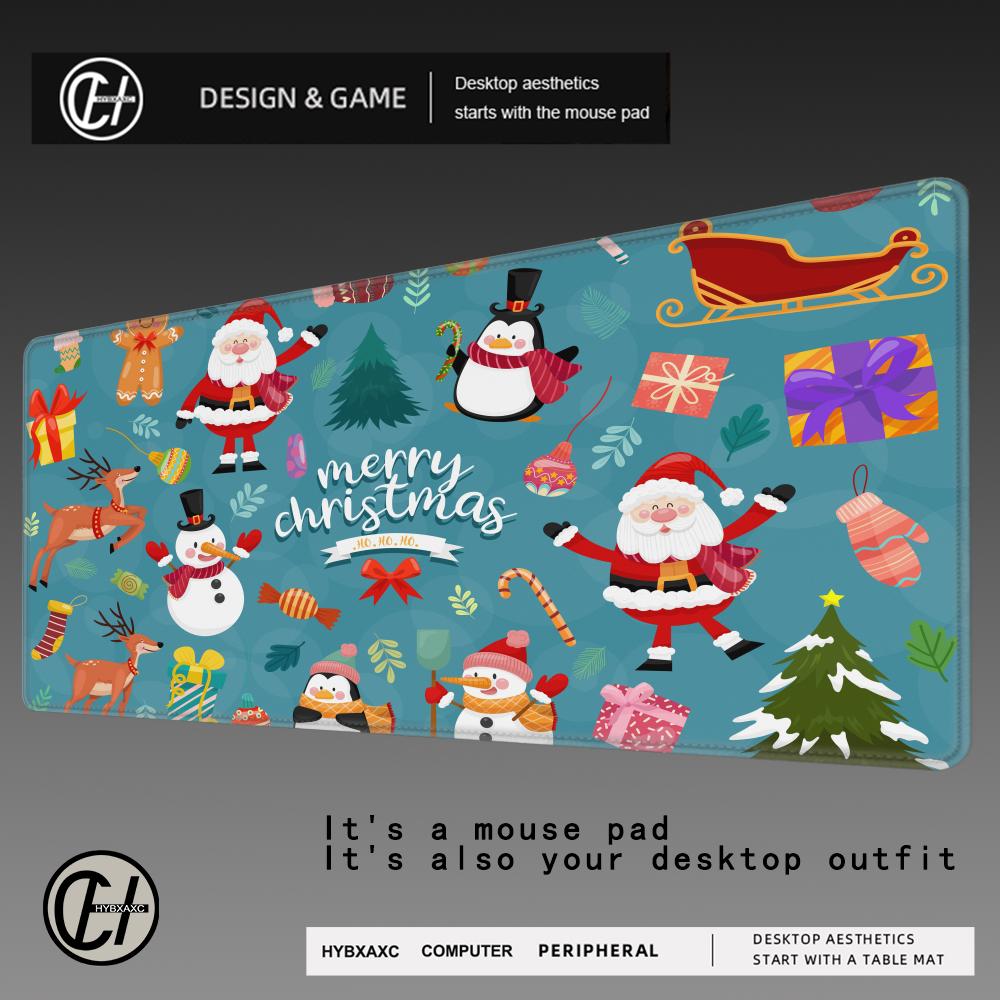 HYBXAXC XXL Christmas Mouse Pad Gamer Mousepad Baby Bear Mouse Pad Large Mouse Mat Natural Rubber Desk Rug PC Desk Mats Design