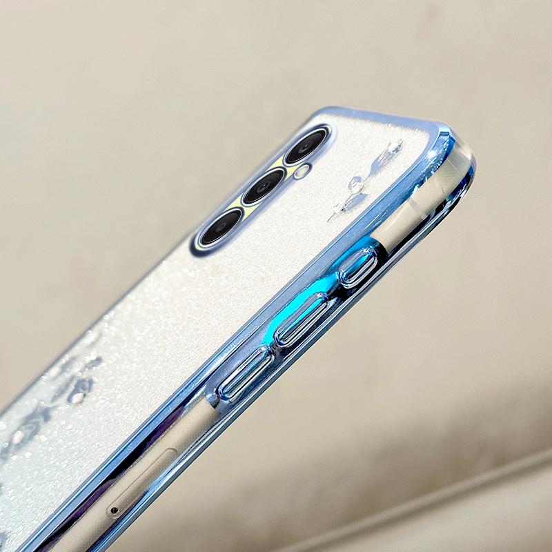 KADEM For Samsung Galaxy A26 5G Case Flower Pattern TPU Gradient Phone Cover with Lanyards