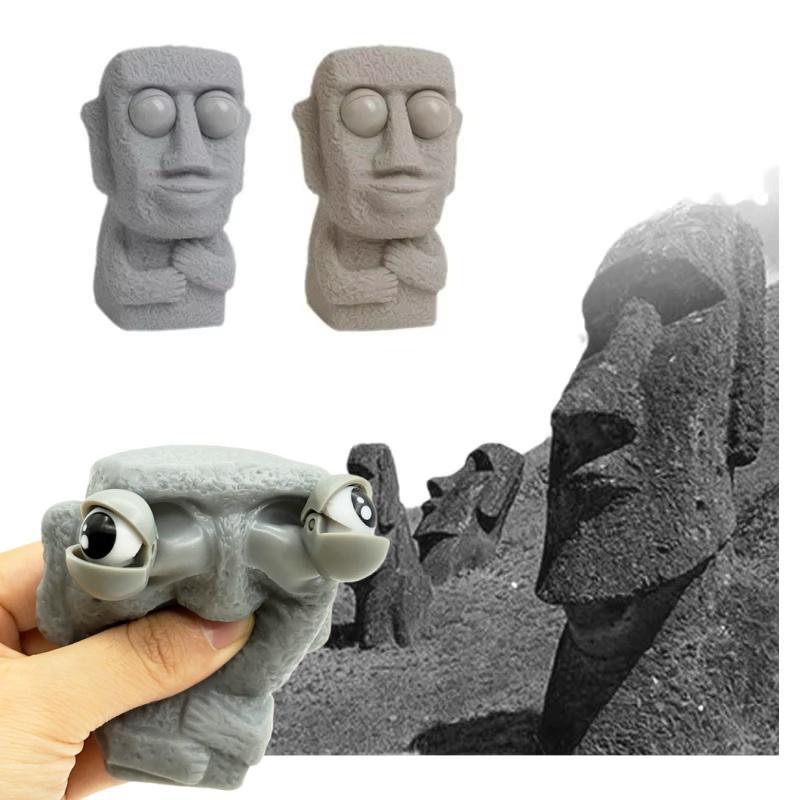 Каменная статуя Сквиши Игрушка-сквиш Медленно поднимающаяся Мягкая Забавная выражение глаз Снятие стресса Сенсорная игрушка-непоседа Расслабление Настольный подарок Взрослые