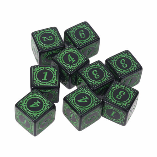 KSTZGTA Unique Acrylic Polyhedral Dice Set of 10, Square Edge, 6-Sided, Smooth Surface, D6, 15mm, Yellow, Role Playing Dice