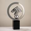 Light Luxury Horse Head Ornaments Semi-transparent Electroplating Artificial Crystal Crafts Living Room Office Bookcase Desktop Decoration Decoration