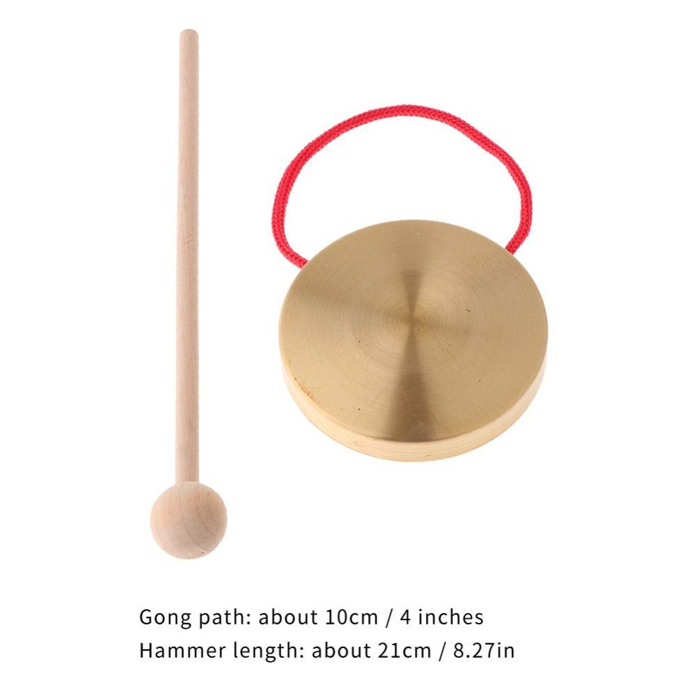 Stage Percussion instrument With Wooden Stick Copper Cymbals Gongs Drums Hand Gong Instrument Toy