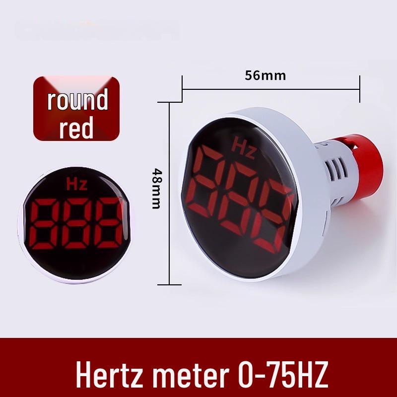 22mm Dual Display LED Voltage Current Frequency Meter - Round/Square
