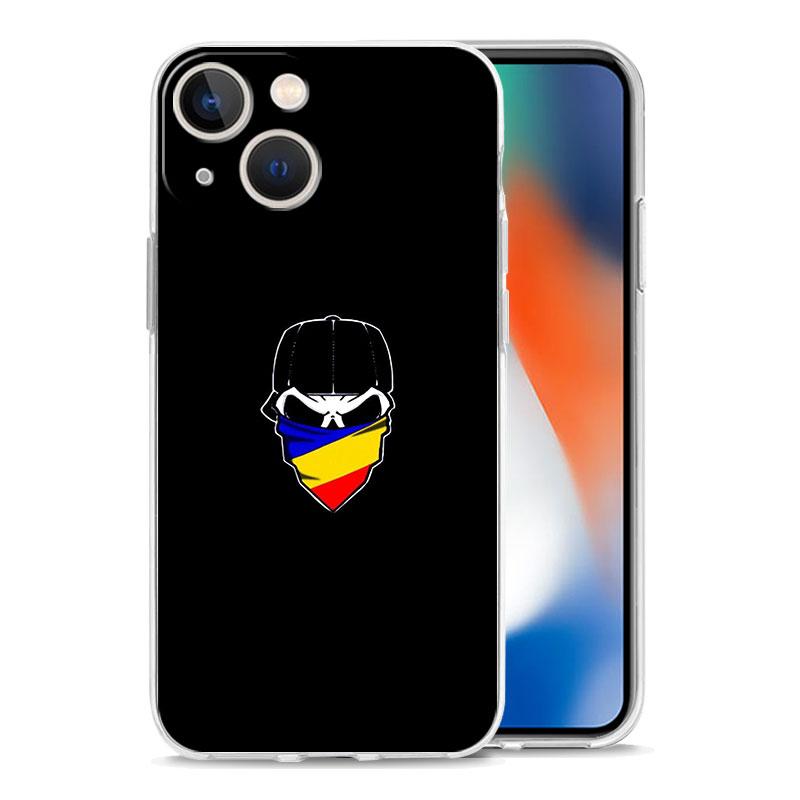 Чехол для телефона iPhone 17 Air Cases iPhone 16 15 12 13 14 Pro Max SE 7 8 Plus iPhone11 Прозрачный Мягкий Чехол Флаг Румынии
