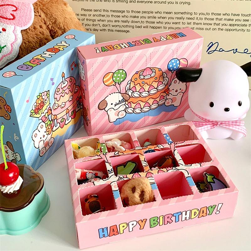 1 шт. Рождественские подарочные упаковочные коробки, рождественский сюрприз, глухая коробка, 12 ячеек, детский обратный отсчет, адвент-календарь, коробка, проткнутая пальцем