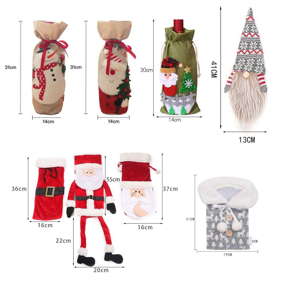 Dinner Party Table Decor Snowman Santa Claus Christmas Ornaments Bottle Dress Up Wine Bottle Cover