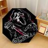Scream Ghostface Windproof Auto 8 Rib Folding Umbrella Portable Outdoor Parasol