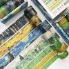 Набор из 8 листов васи-ленты с горячим тиснением, набор лент с картинами Ван Гога, декоративные наклейки для дневника, канцелярские товары, материал для DIY, декоративная лента