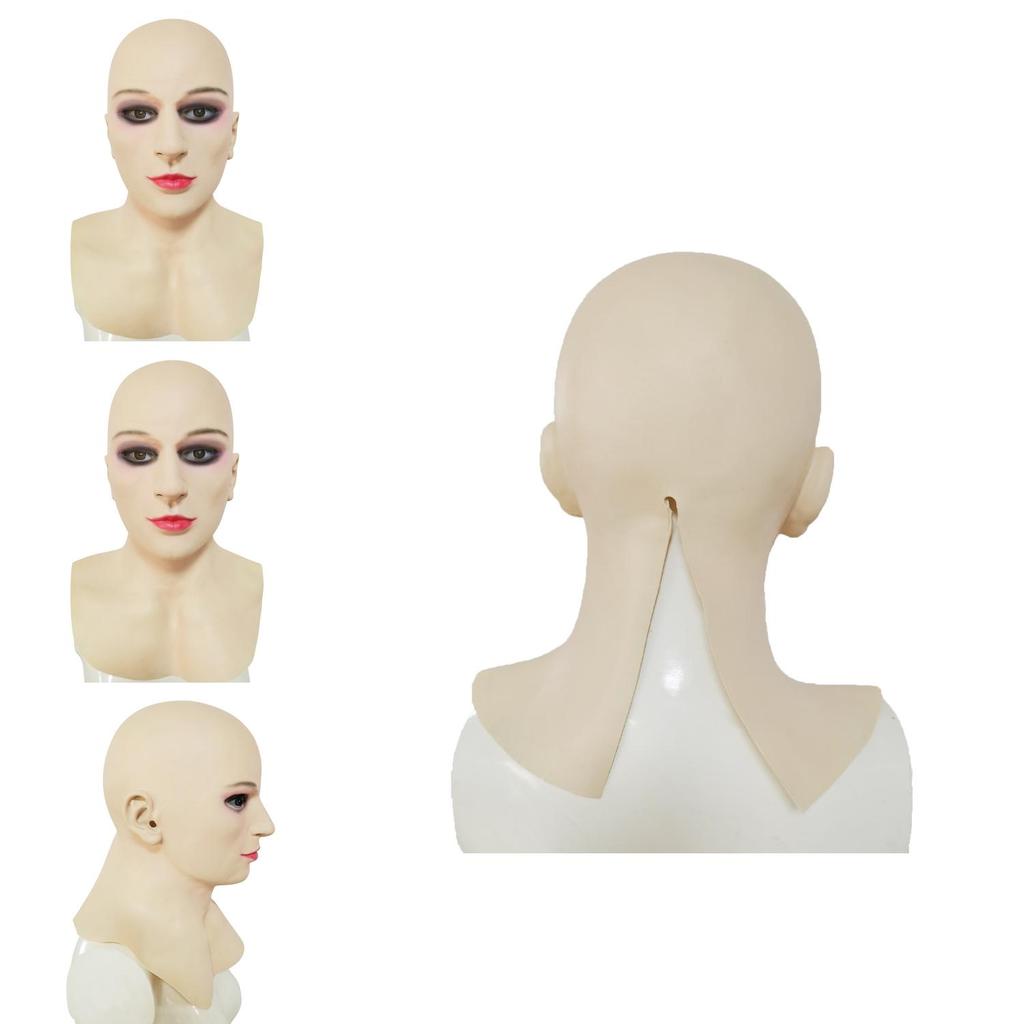 Хэллоуин Лысая Красивая Женщина Латексный Головной Убор Смешная Костюмная Маска Для Косплея И Тематических Вечеринок