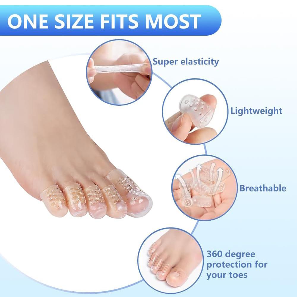 40Pcs Silicone Toe Caps Anti-Friction Breathable Toe Protector Prevents Blisters Toe Caps Cover Protectors Foot Care