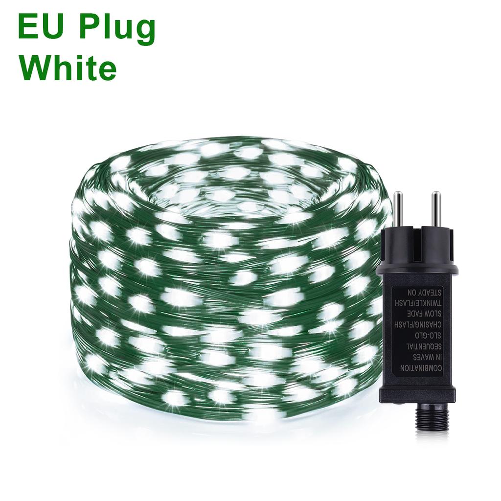 Быстрая солнечная перезаряжаемая светодиодная гирлянда на зеленом проводе 110В 220В водонепроницаемая гирлянда уличная для патио сада рождественское украшение