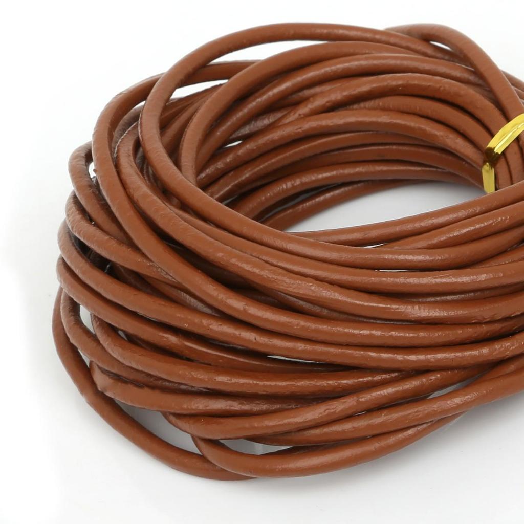 Натуральная круглая кожаная нить для изготовления браслетов, ювелирных изделий, DIY, шнур, шнур