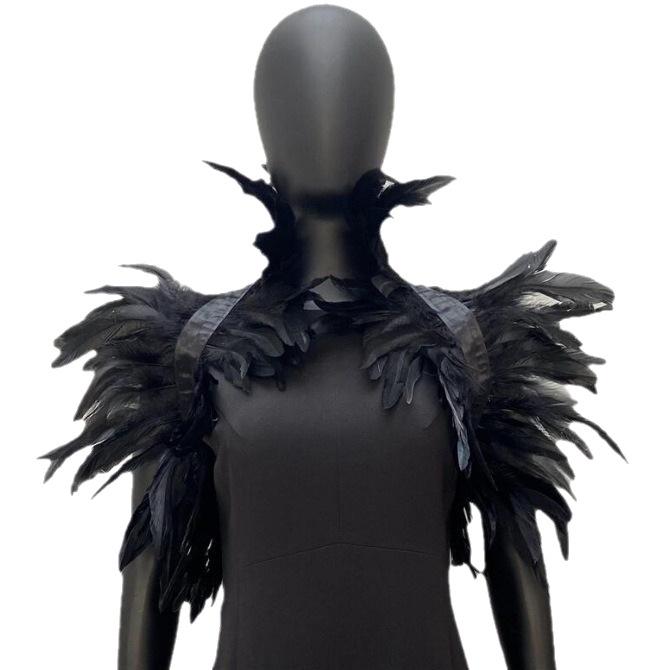 Шоу-накидка из перьев: Элегантный жилет с искусственным воротником и комплект со шарфом