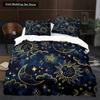 Sun Moon King Queen Duvet Cover Boho Magic Style Bedding Set for Teens Adults Golden Exotic Tribe 23pcs Polyester Quilt Cover