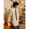 2024 Striped Long Sleeve Shirt Japanese Hong Kong Style Ins Loose Shirt Boys Summer Trendy Versatile Casual Coat