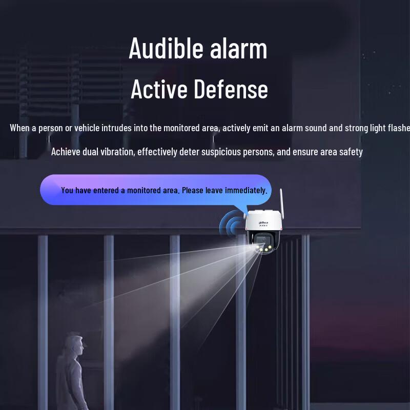 Dahua 3MP 4G Full-Color Night Vision PTZ Outdoor Security Camera CN plug (adapter included)