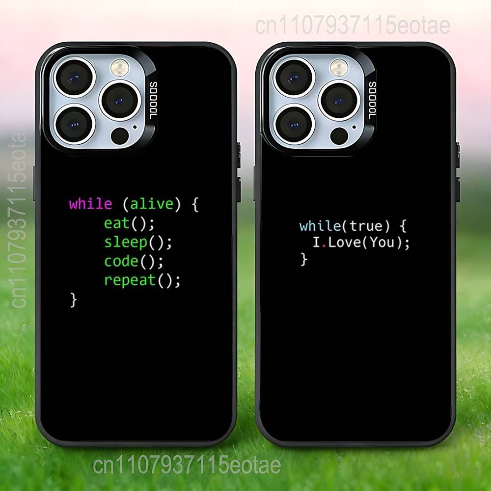 Programming Languages Coders Phone Case For iPhone 17,16,15,14,13,12,11,Pro,Max,Plus,E,Air,Mini Anti Fall Black Bumper