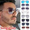 New Gradient Square Polarized Sunglasses Fashion Cool Vintage Metal Sunglasses UV400