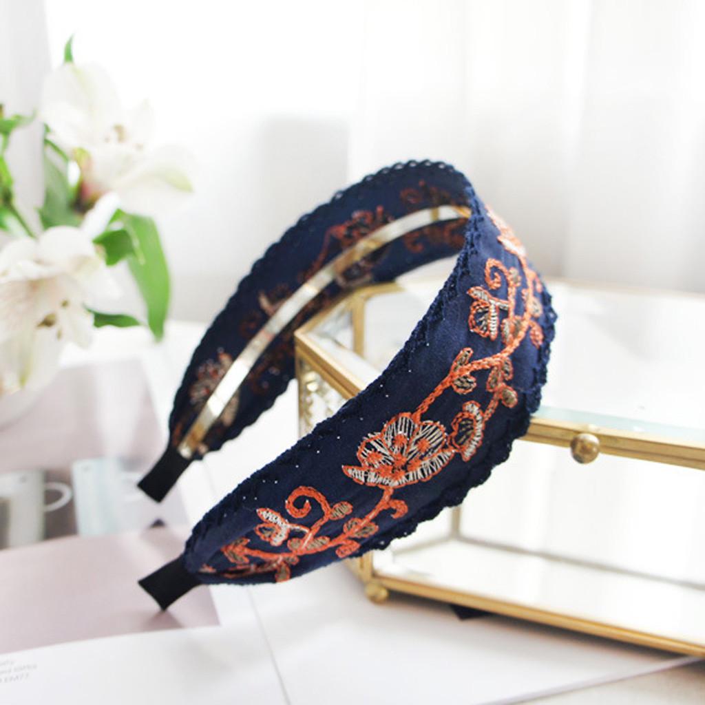 Модная повязка для волос с вышивкой, женская повязка на голову для волос, повязка на голову для милых девочек