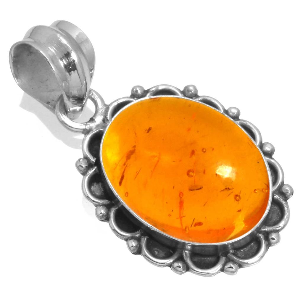 925 Sterling Silver Pendant Women Gemstone Handmade Jewelry Thanksgiving Gift Amber Amethyst Black Onyx Carnelian Garnet Quartz Green Onyx Gold Stone