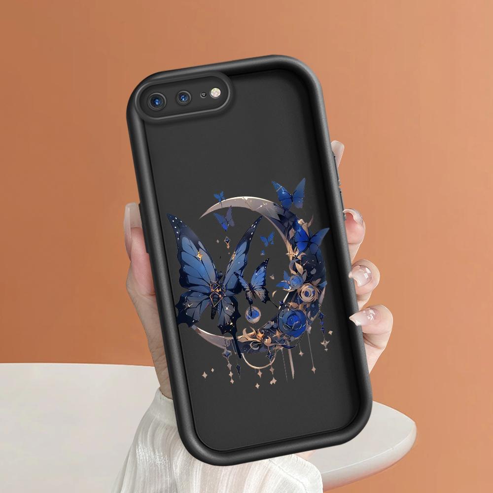 Butterfly Moon Pattern Phone Case for iPhone Samsung Galaxy Xiaomi Redmi POCO HUAWEI Honor Shockproof Rubber Soft Flexible Cover Casing