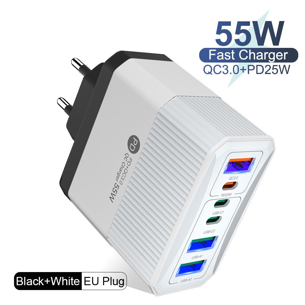 Быстрое зарядное устройство PD 65 Вт GaN с QC3.0 для телефонов и планшетов - Европейский стандарт