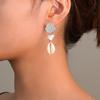 Fashion Natural Random Shell Irregular Stone Alloy Ladies Earrings