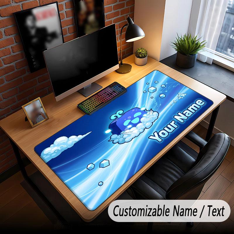 Custom Name Text Big Mouse Pad,Blox Fruits Soft Non Slip Extended Desk Mat For Home Office