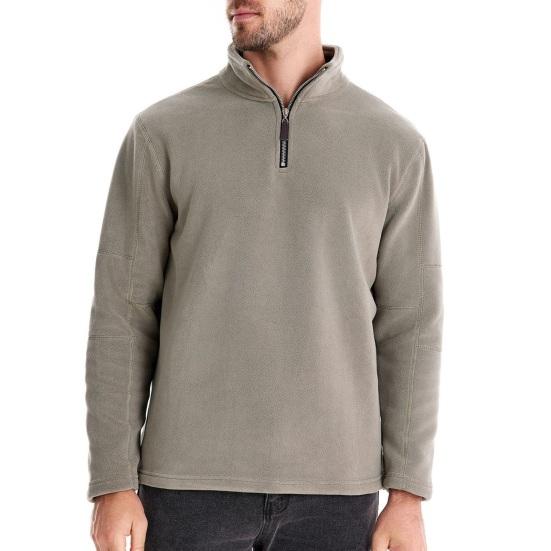 Мужская толстовка осень-зима с застежкой-молнией и воротником-стойкой, длинные рукава, однотонная