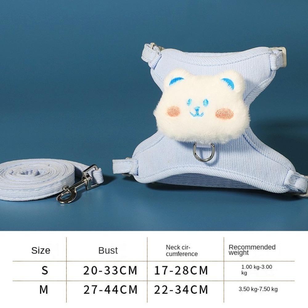 with Leash Set Cat Traction Vest Rope Adjustable Pet Walking Leash Dog Harness  for Cat Kitten