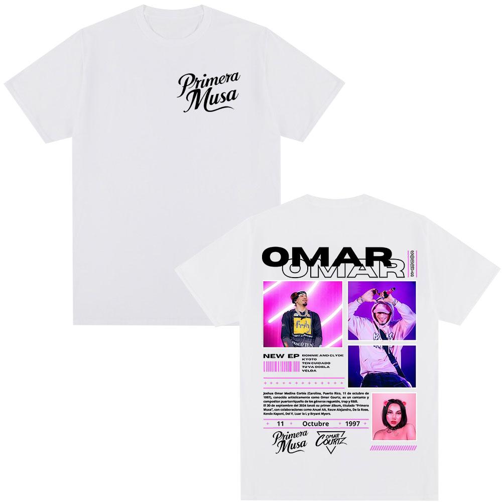 Rap Singer Omar Courtz Primera Musa Album Tour Tshirt 2026 Summer New Mens Womens Hiphop Fashion Casual Cotton Tshirt