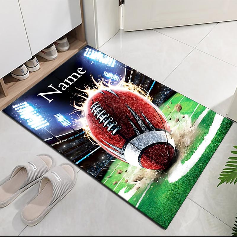 Custom Name American football Printed Carpet, for Office Chair Living Room Bedroom Kitchen Room Decor Gifts.
