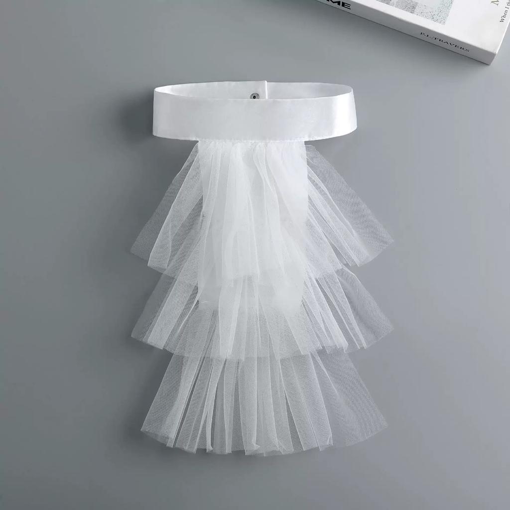 Women Lace Fake Collar Blouse Vintage Solid Detachable Shirt Collar False Blouse Top Women Clothes Accessories Costume Collar