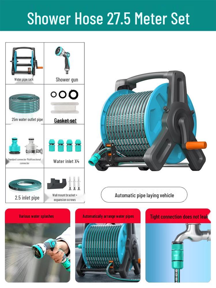 Садовый шланг высокого давления: Универсальный пистолет для полива и мойки автомобиля с выдвижной катушкой для садоводства и домашнего использования