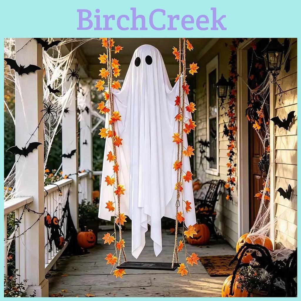 Halloween Ghost Hanging Swing Decor With Remote Led Lights For Outdoor Garden And Yard