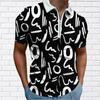 Мужская рубашка-поло, повседневная рубашка на молнии с коротким рукавом, модная повседневная рубашка на молнии на лето и весну, стандартная посадка, рубашка с 3D принтом