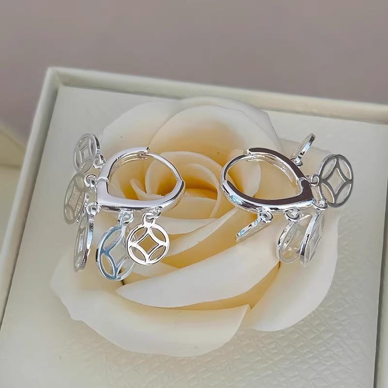 Серьги-кольца из стерлингового серебра 925 пробы: 2025 Современный Нишевый Дизайн - Элегантный и Роскошный для Женщин