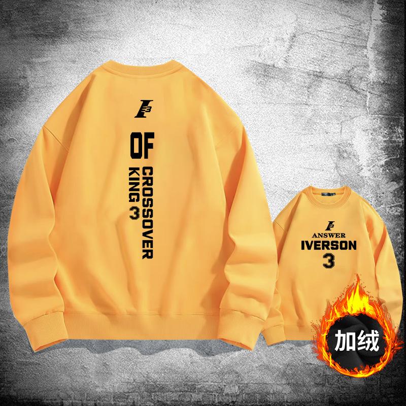 76Ers crew neck pullover sweater men's and women's spring and autumn clothing youth trendy brand loose shoulder long-sleeved jacket
