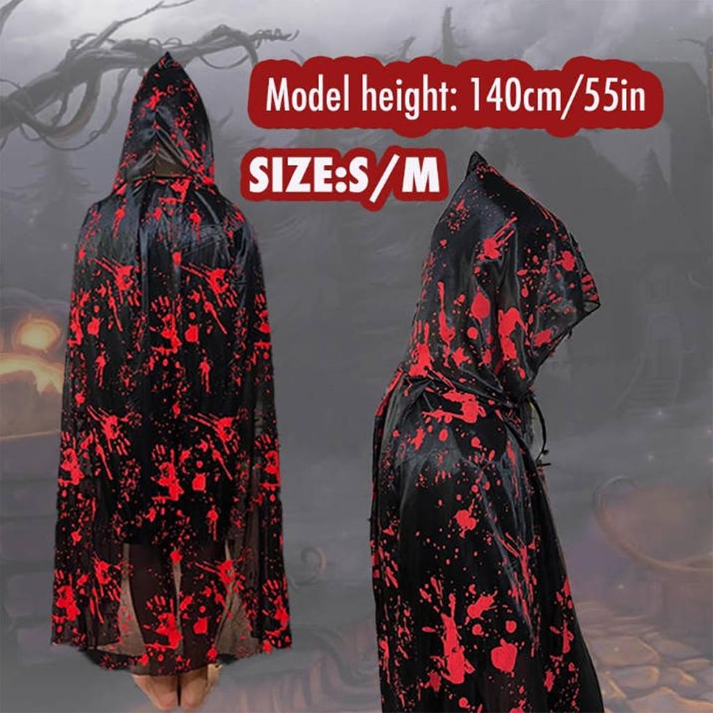 Детский и взрослый плащ для Хэллоуин-вечеринки, костюм для ролевой игры ужасной ведьмы, плащ смерти, унисекс.