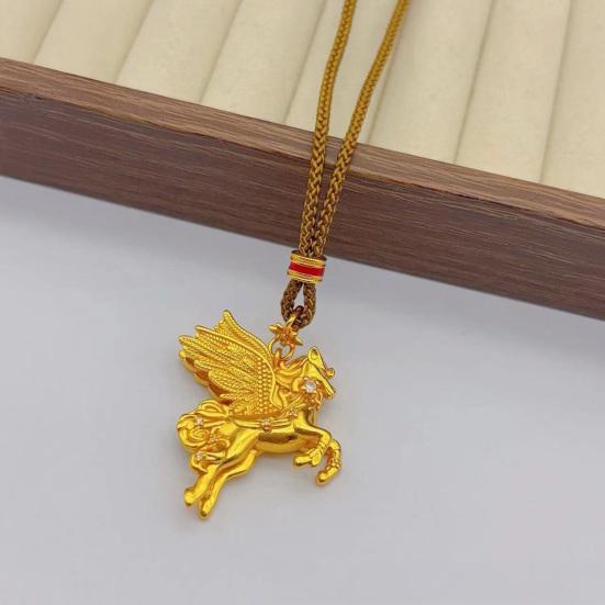 Кулон-ожерелье Пегас Золотистый Цвет Крылатый Конь Мифологический Символ Силы Свободы Летающая Лошадь Украшение Подарок для Женщин Мужчин