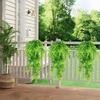 Yousheng 1/2/3/4/6Pcs Hanging Artificial Fern Plants UV Resistant Realistic Faux Greenery Indoor Outdoor Garden Yard Plastic Plants Fake Fern Leaves