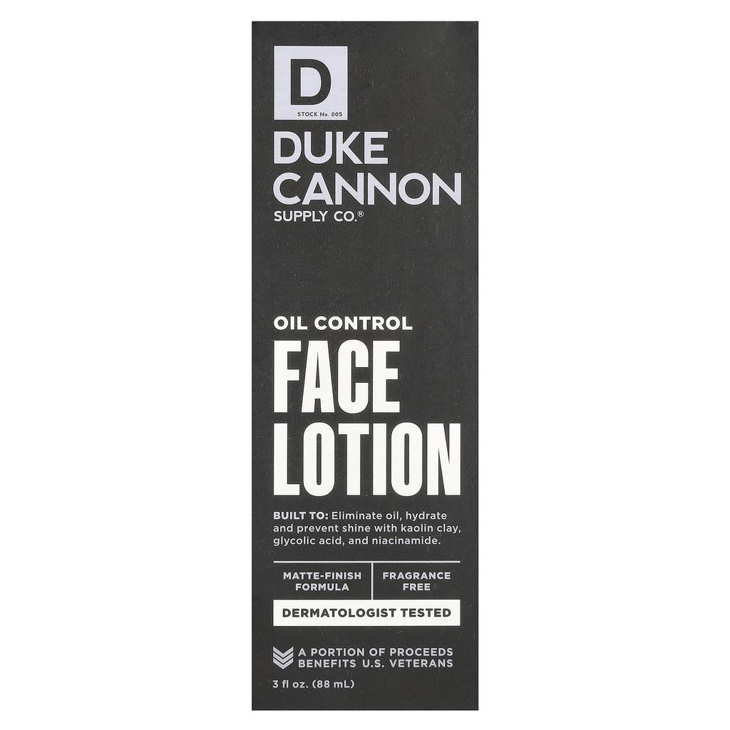 Duke Cannon Supply Co. Лосьон для лица Oil Control, без отдушек, 3 жидких унции (88 мл)