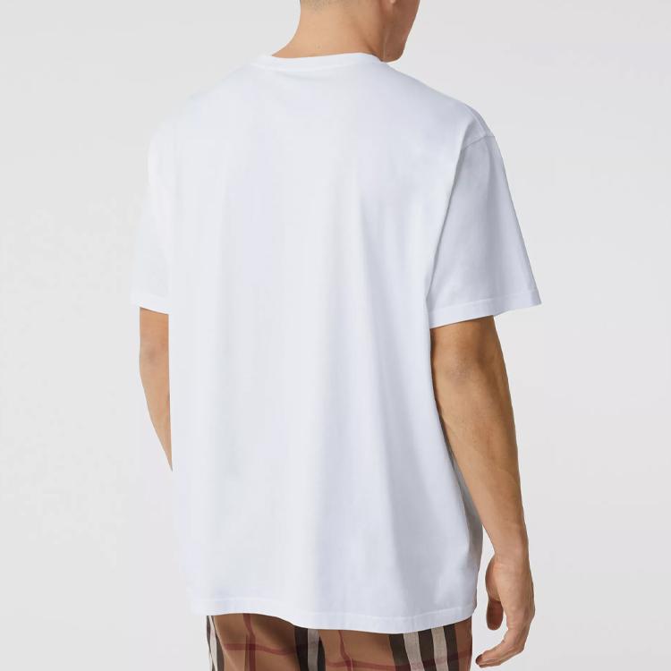 Burberry T-Shirts Men's White Crew Neck Moderate 45671591