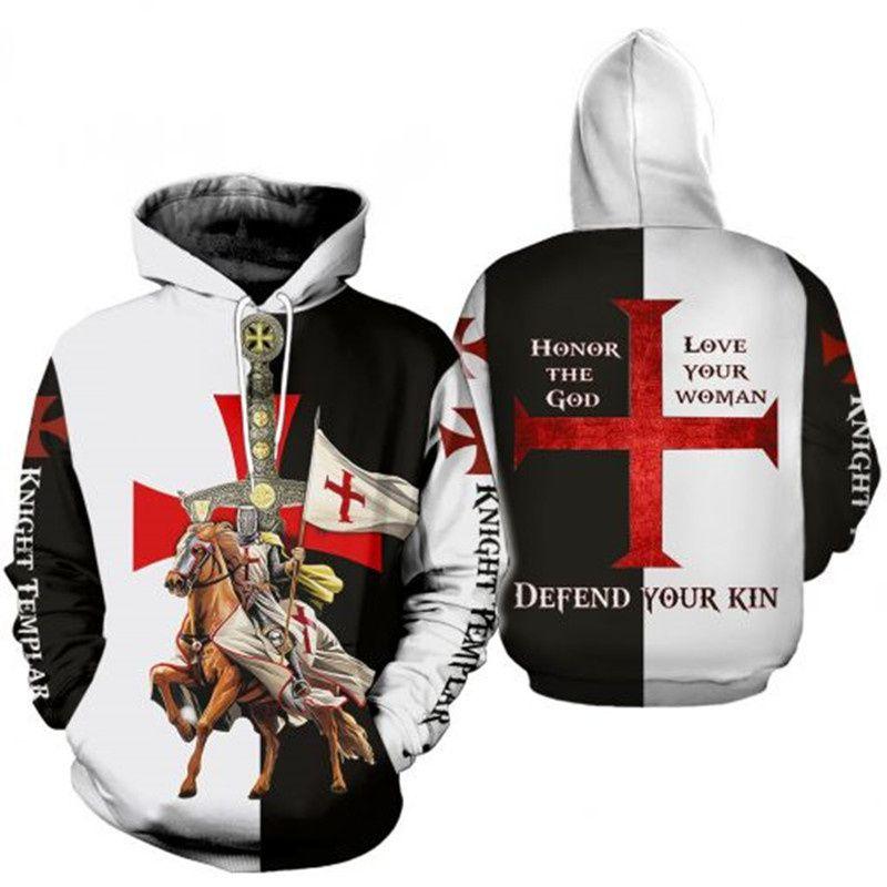 Cross Knight Cosplay Sweatshirt Soft Comfortable Unisex 3d Printed Hoodie Jacket For Medieval Style