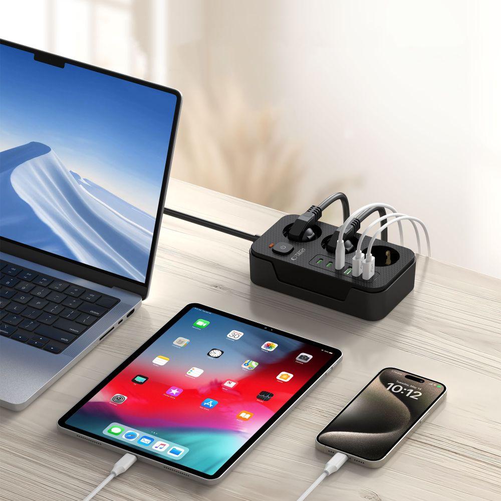 Tech-Protect Сетевой фильтр Pc3X6 3 USB и 3 Type-C и 3 розетки 200 см черный