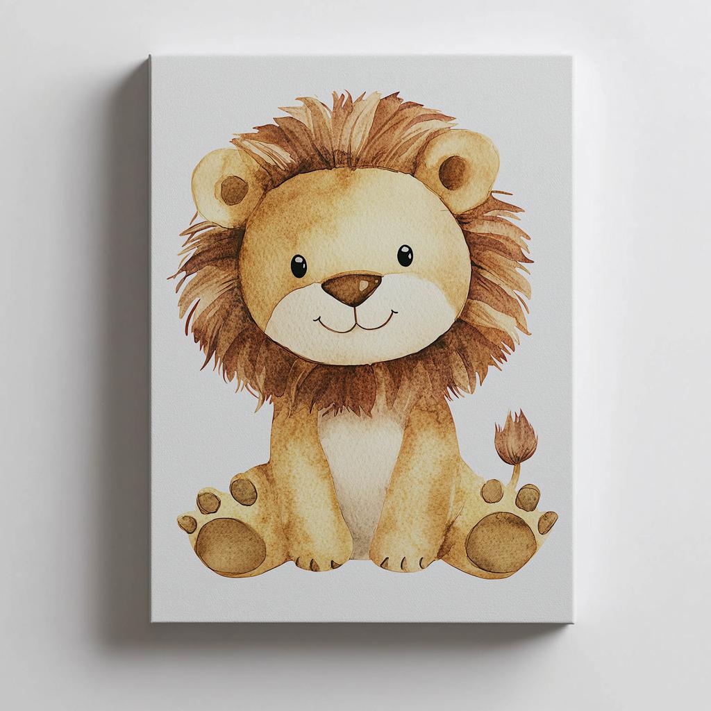 Plakat Uroczy Lew Plakat Uroczy Lew, 70X100 Cm, Rama Drewniana Ciemny Brąz, Papier Matowy 230 Gsm