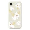 For iPhone 16e Case White Flower Pattern Printing Straight Edge TPU Phone Back Cover