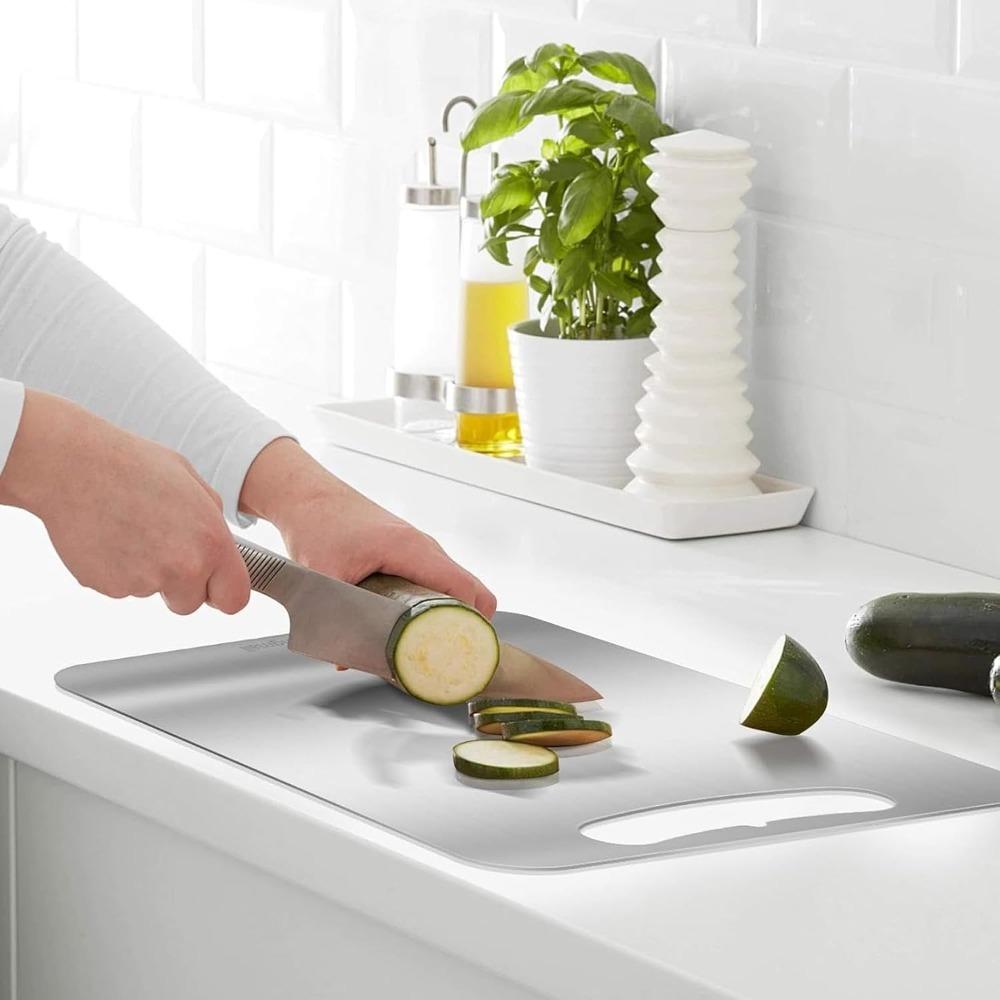 304 Нержавеющая сталь Разделочная доска Кухонная Разделочная доска Пищевого класса Двусторонняя Разделочная подкладка Подходит для мяса, фруктов и овощей