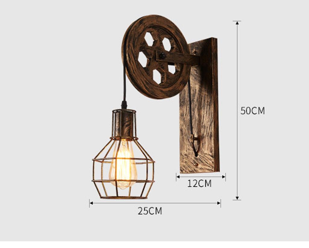Ретро-бра-светильник Промышленная лампа-тележка Стимпанк Промышленная революция Мировоззрение Лампа накаливания Настенный светильник-блок Настенный светильник Входной светильник Антиквариат